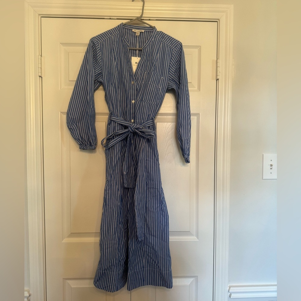 Blue and white stripe maxi